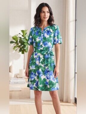 Croft And Barrow Floral Mini Dress Belted Sz Small